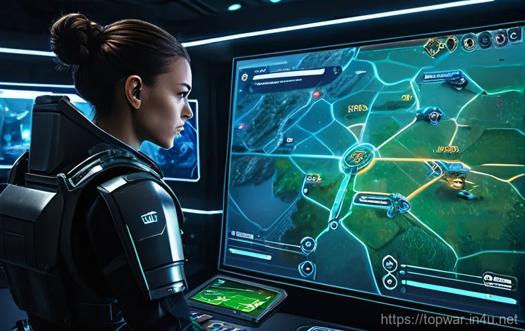 top war 주간 퀘스트 클리어 팁 - **Prompt 2: Strategic Base Management and Resource Collection**
    A focused female commander, dres...